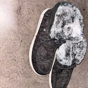 Hey Dude Charcoal Fur-Lined Winter Boots